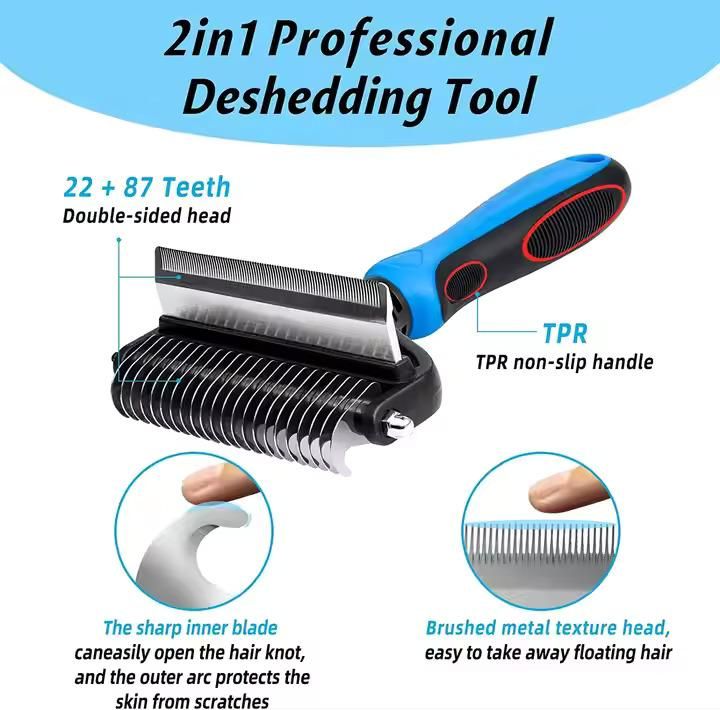 2 in 1 Deshedding  Undercoat Brush