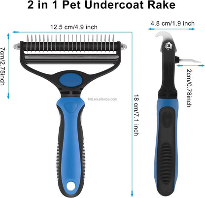 2 in 1 Deshedding  Undercoat Brush